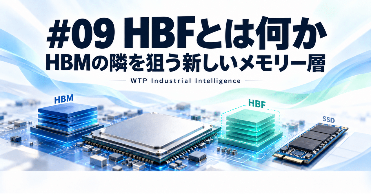 第9号「HBMの隣を狙う新しいメモリー層――HBFとは何か」noteのアイキャッチ画像